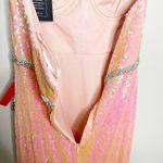 Mac Duggal 26980 Sequined Strapless Rhinestone Belt Gown Coral 2 $398 NEW Photo 7