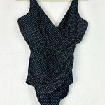 MiracleSuit Oceanus Tummy Control One piece Swimsuit Size 16 DD Black Polka Dot Photo 0