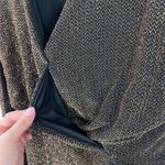 Mango MNG Metallic Gold Black Long Sleeve Mini Dress Size XS EUC W2572 Photo 5