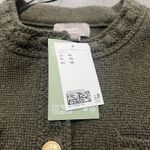 H&M  Army Green Textured Knit Cardigan Jacket Gold Button Front Women's XL Photo 1