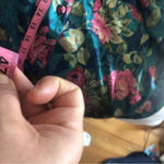 Vintage 90s floral button down satin pajama shirt night gown feminine nightie Blue Size M Photo 6