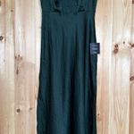 Lulus NWT  Classic Elegance Green Satin Sleeveless Mock Neck Maxi Dress Size M Photo 4
