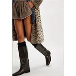 Free People NEW  Black Brown Like Lightning Tall Boots Size 8 Tortoise Riding Photo 1