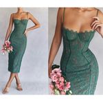 House Of CB  'Joelle' Forest Lace Midi Dress‎ green NWOT size XS Photo 1