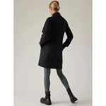 Athleta  Cozy Karma Black Asymmetrical Zip Sweatshirt Plush Yoga Sporty Dress XS Photo 7