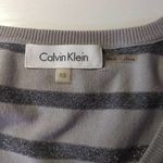 Calvin Klein Tank Top Gray Silver Metallic Stripe Woman's Size XS Festive Photo 7