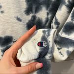 Champion  Blue & White Tie Dye Cropped Crewneck Photo 4