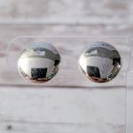 Vintage Clip On Earrings 5/8" Mirrored Photo 0