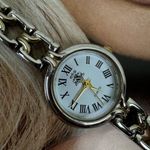 Vintage Oleg Cassini Silver & Gold Tone Watch *Needs Battery* Photo 3