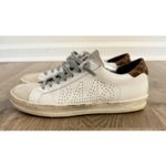 P448 Women's Sneakers John White Leopard Print Leather Shoes Size 38/7.5 Photo 2