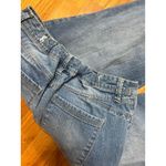 Bandolino Jeans Size 12 Embroidered Embellished Cropped Frayed Hem Blue Denim Photo 1