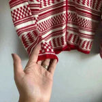 Crystal Kobe Zip Up Sweater Large Red And White Winter Warm‎ Cardigan Ski Casual Photo 3