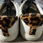 J.Crew  Shoes Size 9 Womens White Sneakers Leather Leopard Calf Hair Photo 2