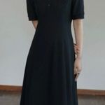 Dushu Office Lady Simple Fashion POLO Collar Long Dress Casual All-match Black Photo 1