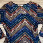 Vintage Agenda Mixed Pattern 3/4 Sleeve Top 90s Large L VTG Blue Photo 3