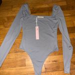 QINSEN Women's Square Neck Bodysuit Long Sleeve Double Lined Shirt Tops Photo 0