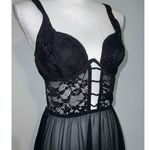 Women’s Black Lace Chemise Slip Dress Babydoll Medium Photo 1