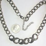 Brass Tone & Amber CZ Rhinestone Chunky Link Chain Retro Boho Necklace Photo 1