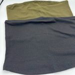Bozzolo  Olive and Black Ribbed Crop Tops (1) Photo 1