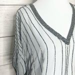 Vintage Sheer Beaded Silver Gray Dolman Sleeve Blouse Top Shawl One Size Size M Photo 5