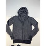 Carbon Women's Gray 100% Cotton Knit Full Zip Hooded Sweater Small Photo 1