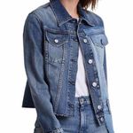 Hudson Jeans Hudson Spliced Denim Trucker Grunge Patchwork Jacket Size Small Blue Denim Wash Photo 0