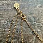 Tory Burch New  Britten Gold Tone Double Strand Layered, Logo with Pearl Charm Photo 11