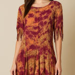 Mystery Design Dress Womens Small Pink Tan Tie Dye Fairy Pixie Boho Festival Photo 0