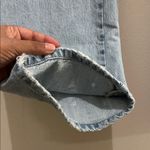 ZARA Relaxed Fit Light Wash Distressed Denim Straight Leg Jeans Buckle Back 2 Photo 4