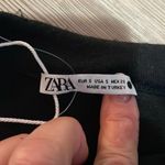 ZARA  knit midi dress Front cutouts Long sleeved Black Size S NWT Stretchy Sleek Photo 10