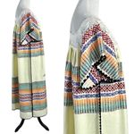 Vintage 70s Handmade Embroidered Ecuador Blanket Kaftan Dress Medium Large Orange Photo 4