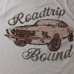 Victoria's Secret VS PINK Cropped Logo White Graphic Tee Roadtrip Bound Large Athletic Gym Photo 1