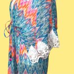 Colorful Zigzag Patterned coverup with Lace Trim Blue Size undefined Photo 7