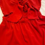 White Fox Boutique White Fox Red Tie Front Romper Photo 3