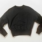 Womens tns TENNIS Crew Neck Sweatshirt Crochet Cotton Sweater Size XS Black Photo 0
