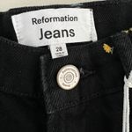Reformation NEW Cynthia High Rise Straight Long Floral Jeans in Black Si… Photo 7
