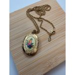 Premier Designs Vintage Gold Tone Floral Locket Pendant Necklace With Rope Chain Photo 2