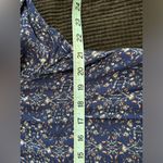 Lucky Brand  Floral Blue/Pink Long Sleeve Blouse Size M Tie Neck Semi‎ Sheer Photo 6