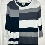 Carol Rose VTG -  Women’s top - Gray/Black/White - Size Large Photo 0