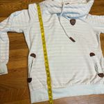 Wanakome Artemis Women’s Large Pale Green White Stripe Pullover Hoodie Nautical Photo 3