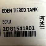 Soft Surroundings  Eden Tiered Tank Top Faux Layer High Low Ecru Large NWT Photo 3