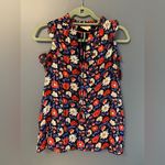 Kate Spade Daisy Satin Stripe Top sz XS 100% silk Photo 3