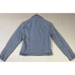 Nautica  Jeans Denim‎ Jacket Sz S Blue White Striped Classic Button Up Y2K Photo 7
