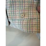 St. John Knits Cream Blue JACKET Siz 8 Suit Blazer Multicolor Plaid Classic Photo 3