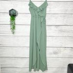 Paper Crane  Sage Green Sleeveless Ruffle High Low Dress Size Medium Seafoam Photo 9