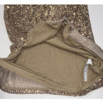 Hugo Boss  Sequined Side Slit Tank Blouse Women's Size Large Champagne Gold NEW Photo 11