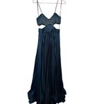 AMUR Black Satin Pleated Bustier Rib Cut Photo 6