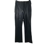 frame denim FRAME Pintuck Leather Trousers in Noir Black 8 New Womens Pants Photo 4