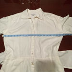 Free Assembly cream linen blend shorts romper jumpsuit belt button front Sz S Photo 7