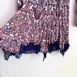 V Cristina Floral Boho Cottagecore Peasant Handkerchief Hem Mini Dres Size S Blue Photo 6